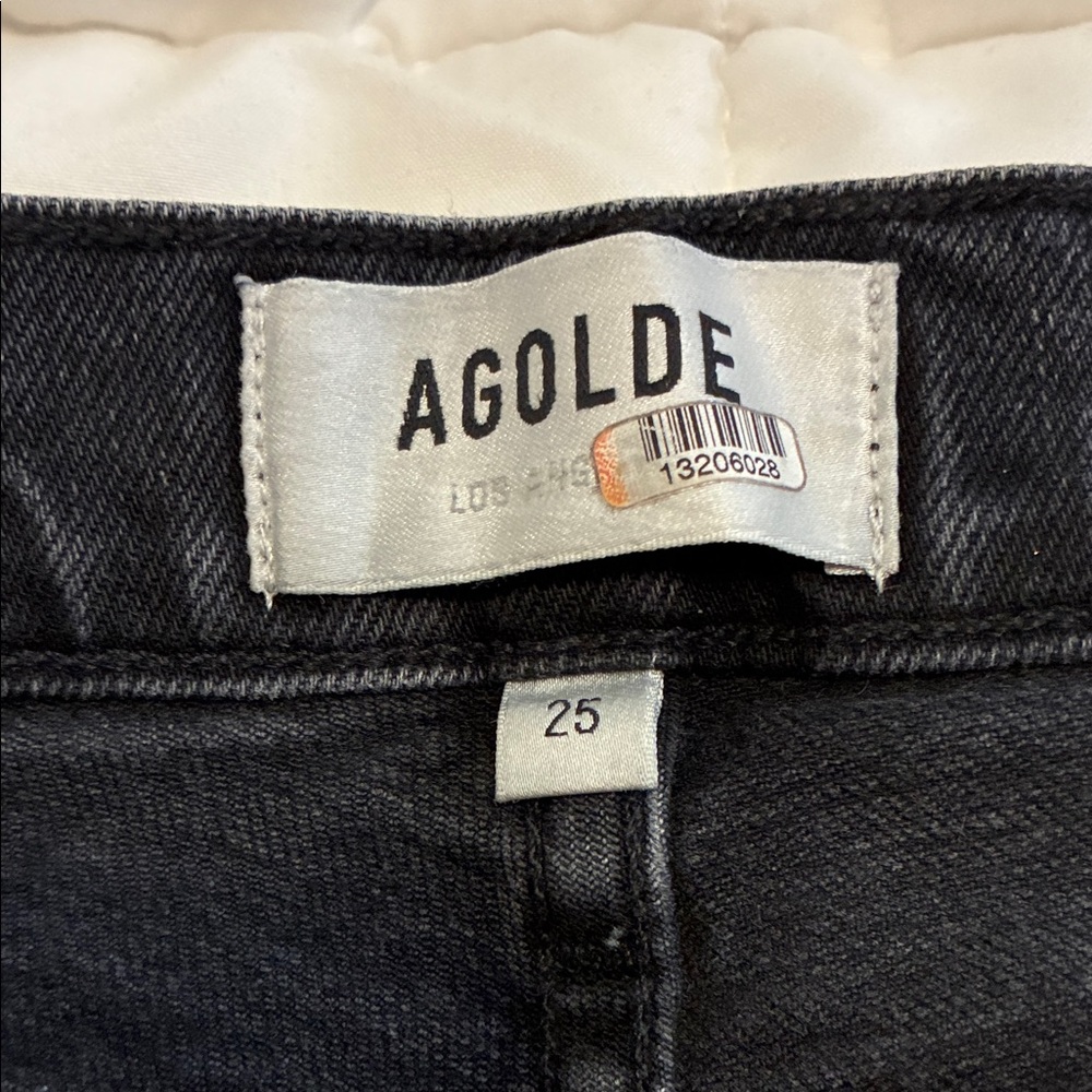 Agolde Women's Nico High-Rise Slim Cropped Jeans Faded Black Size 25 - Picture 7 of 11